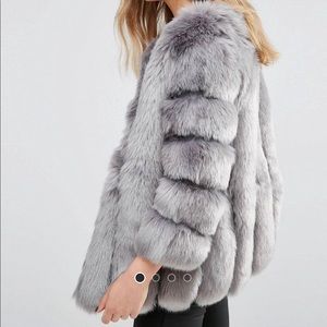 Faux Fur Gray Coat